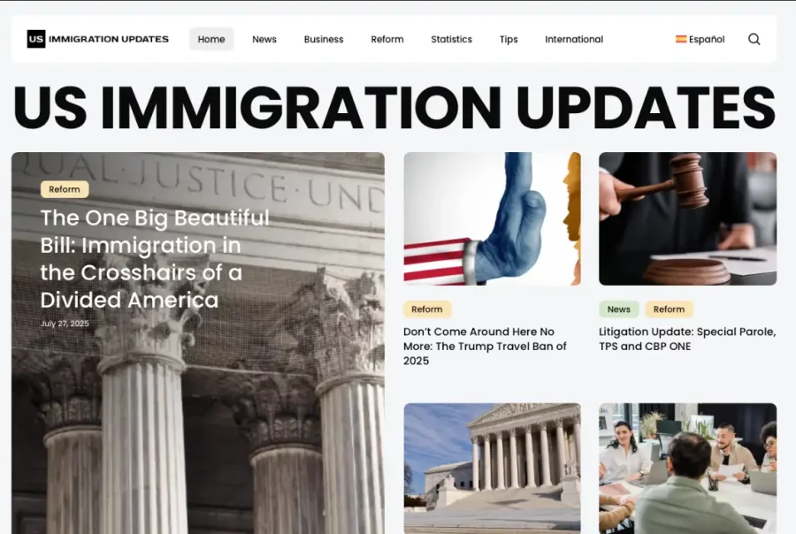 US Immigration Report website screenshot